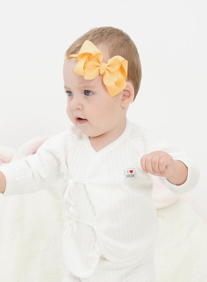 jollybows 40pcs 4inches Baby Girls Grosgrain Ribbon Hair Bows Headbands Nylon Elastic Hair Band Hair Accessories for Infants Newborn - Image 5