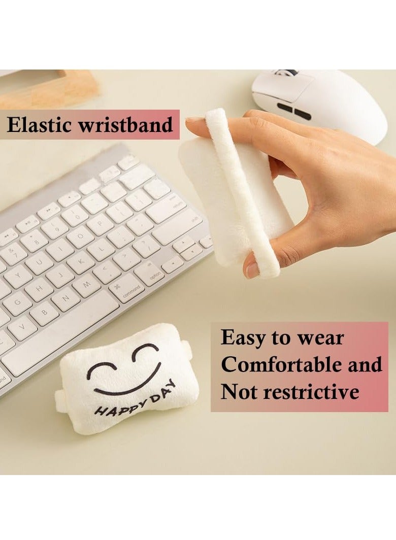 Bukela Mouse Wrist Rest Soft Fabric Keyboard Wrist Rest Support Cushion Wristband Comfortable for Computer Laptop Office Work (White) - Image 2
