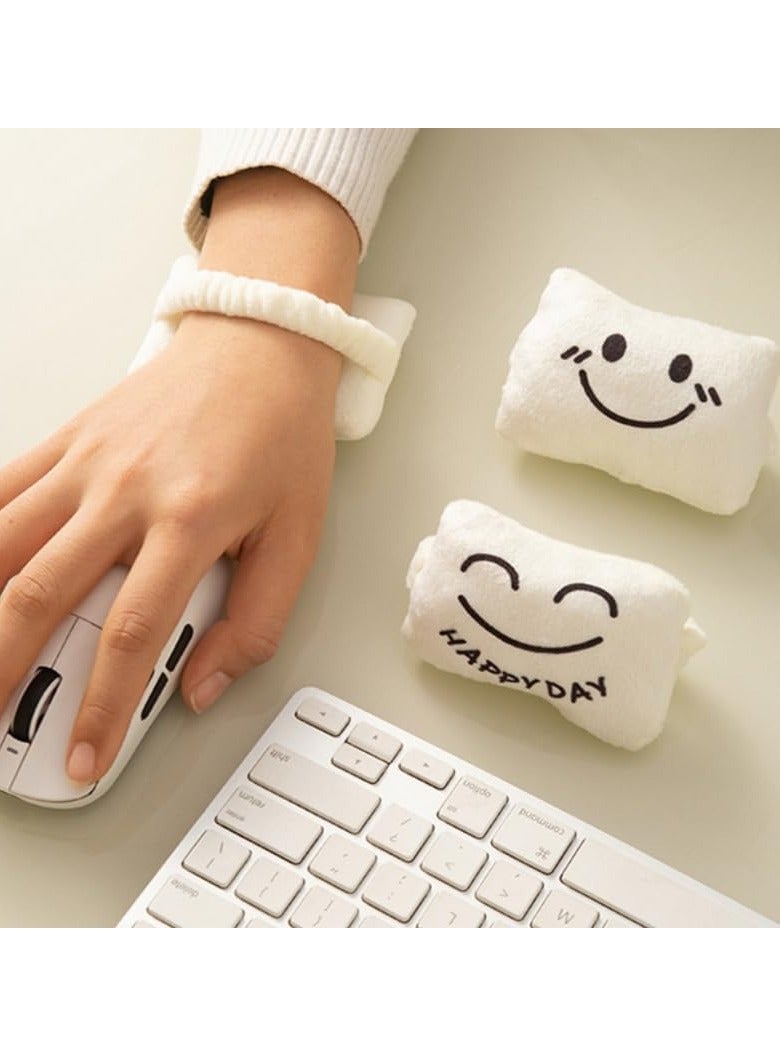 Bukela Mouse Wrist Rest Soft Fabric Keyboard Wrist Rest Support Cushion Wristband Comfortable for Computer Laptop Office Work (White) - Image 3