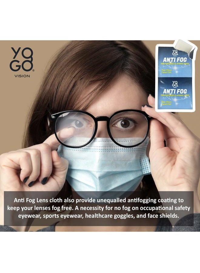 Yogo Vision Anti Fog Wipes for Glasses Pre Moistened Cleaner Lens Wipes for Screens, Binoculars, Face Sheilds, Ski Masks, Swim Goggles, Individual Wrapped Antifog for Eyeglass Cleaner (30) - Image 5