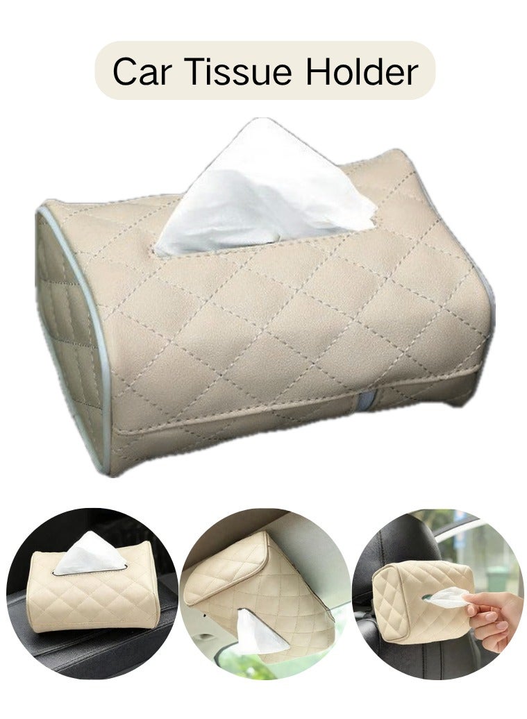 Hayat Comfort Car Tissue Holder, Generic Car leather tissue holder for car back seat headrest hanging tissue boxes holder case multi-use car tissue paper holder - for Cars/Trucks/SUVs (Ergonomic Design, Easy Installation) - Image 1