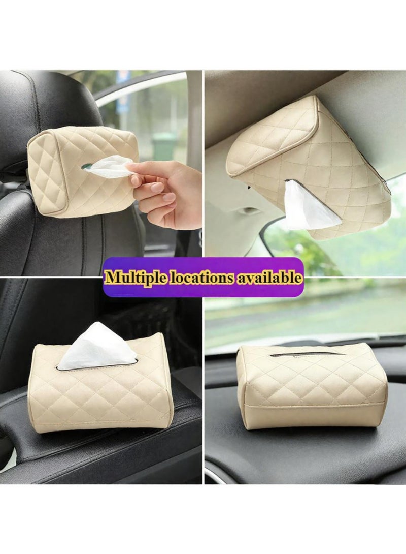 Hayat Comfort Car Tissue Holder, Generic Car leather tissue holder for car back seat headrest hanging tissue boxes holder case multi-use car tissue paper holder - for Cars/Trucks/SUVs (Ergonomic Design, Easy Installation) - Image 3