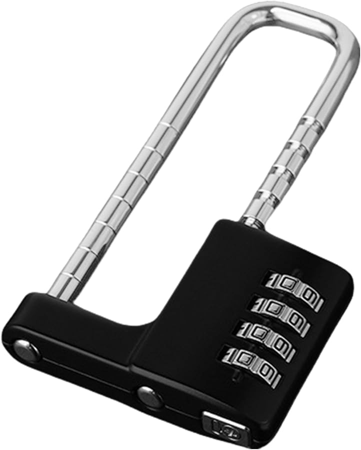 Black Combination Padlock With Extendable Shackles For Secure Lockers And Cabinets - Image 1