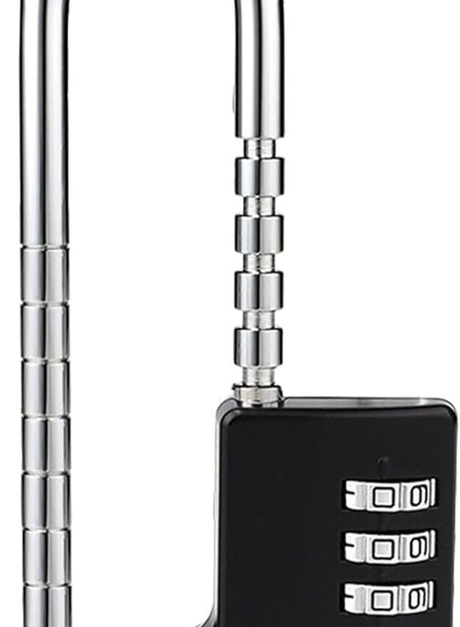 Black Combination Padlock With Extendable Shackles For Secure Lockers And Cabinets - Image 5