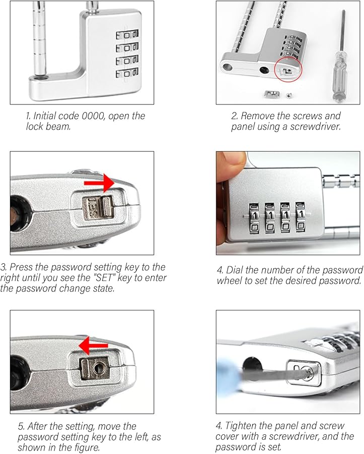 Black Combination Padlock With Extendable Shackles For Secure Lockers And Cabinets - Image 3