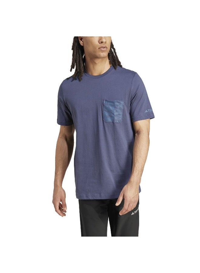 Adidas Puzzle Tee Blue Hiking T-Shirts XS - Image 4