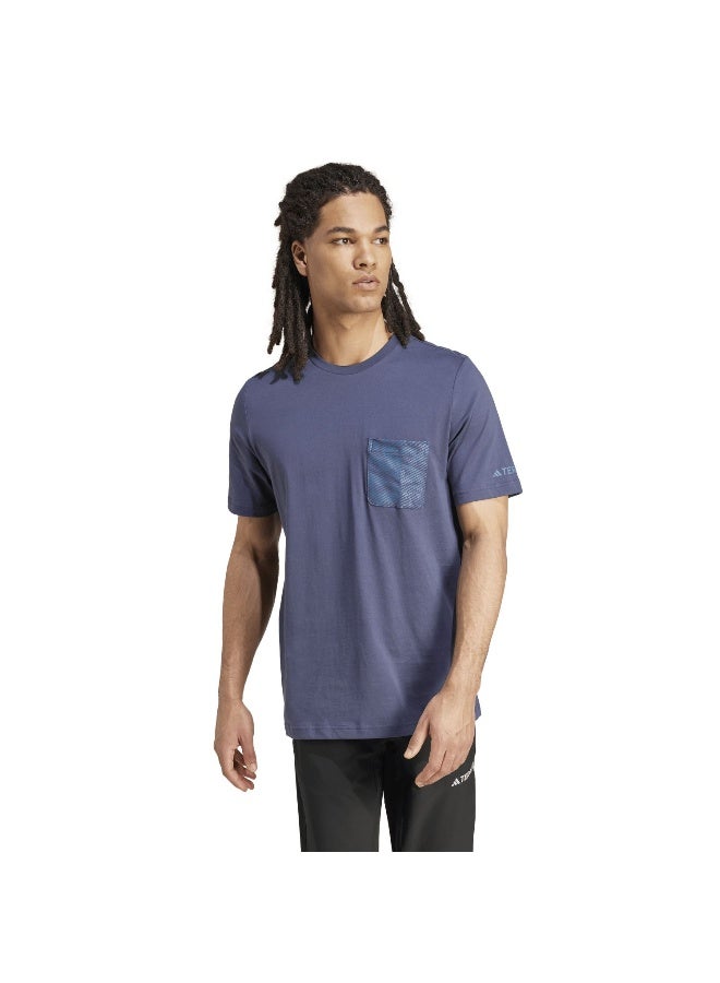 Adidas Puzzle Tee Blue Hiking T-Shirts XS - Image 3
