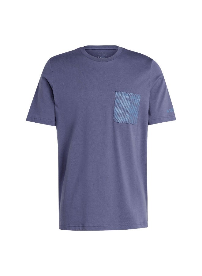 Adidas Puzzle Tee Blue Hiking T-Shirts XS - Image 2