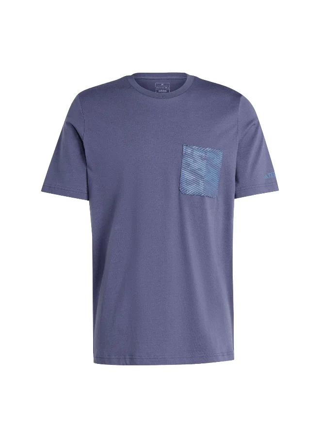 اديداس adidas Puzzle Tee Blue Hiking T-Shirts XS