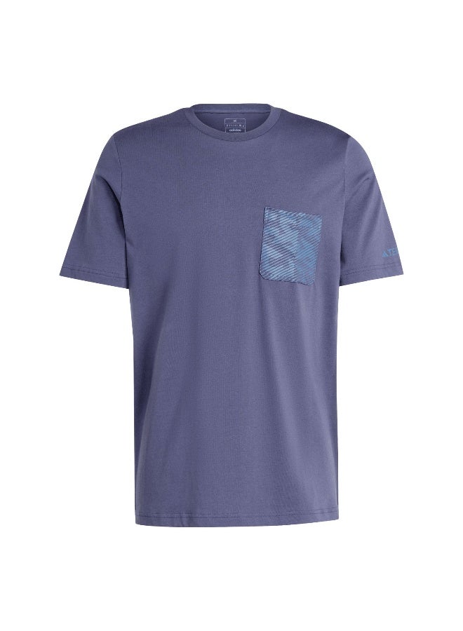 Adidas Puzzle Tee Blue Hiking T-Shirts XS - Image 1