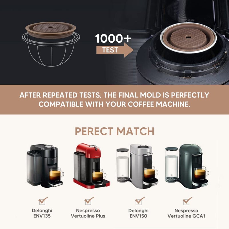BENFUCHEN Reusable Vertuo Pod Lid Coffee Capsule Discs For Original VertuoLine Coffee Pod, BENFUCHEN Food Grade Silicone Cap For Reuse Nespresso Vertuo Capsule, 1 Disc - Image 2