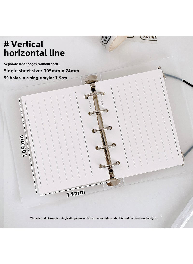 Generic Domestic Kumamoto Paper M5 A8 Grid Line Planner Refill 5-Hole Pages Vertical horizontal line 74*105mm (punched) 