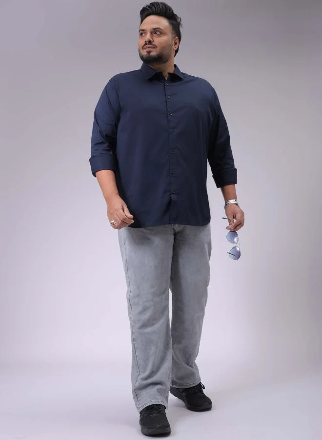 HARDSODA Men Plus Size Vintage Straight Fit Solid Mid-Rise Stretchable Jeans