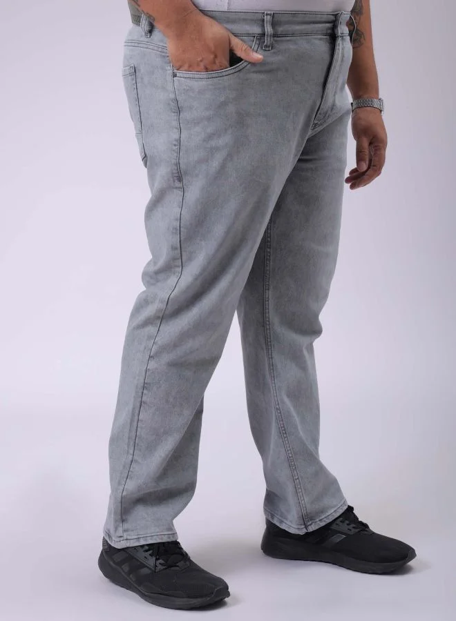 HARDSODA Men Plus Size Vintage Straight Fit Solid Mid-Rise Stretchable Jeans