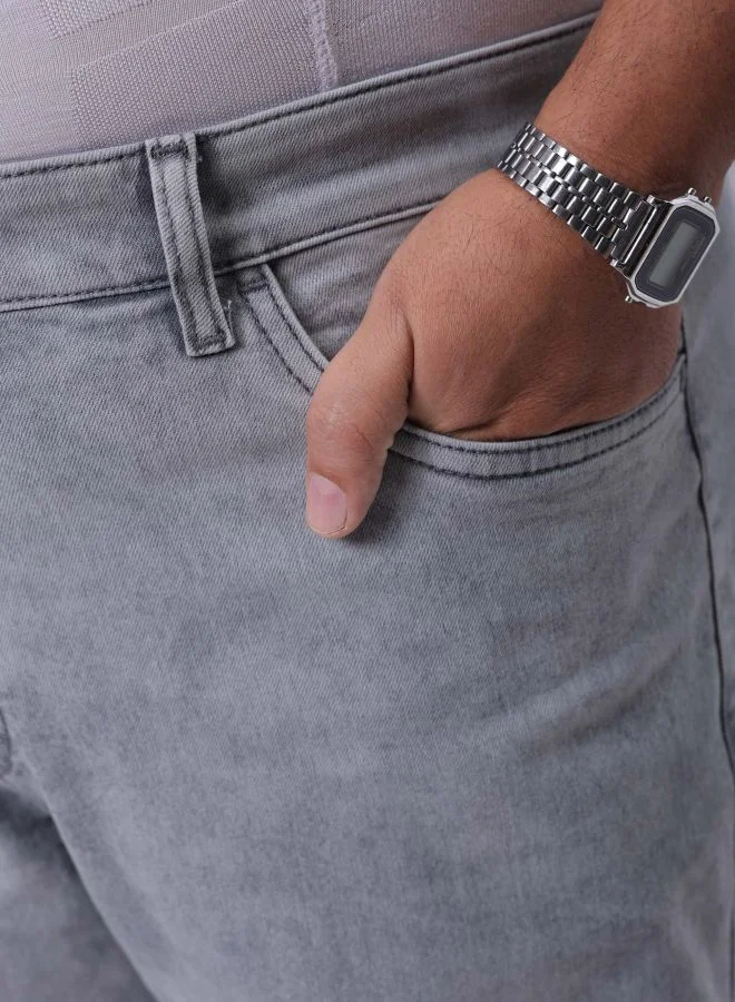 HARDSODA Men Plus Size Vintage Straight Fit Solid Mid-Rise Stretchable Jeans