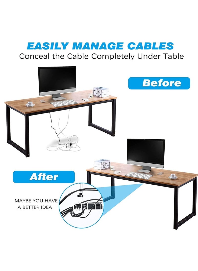 XiuWoo No Drilling Under Desk Sturdy Metal Wire Cable Management Tray Basket and Cable Organizer Racks for Office and Home  - Image 2