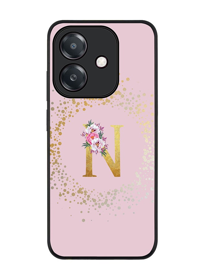 Stylizedd For Oppo A5i Case,Slim fit Camera Protection, Shockproof Thin Phone cover  - Custom Monogram Floral - N  (Pink )