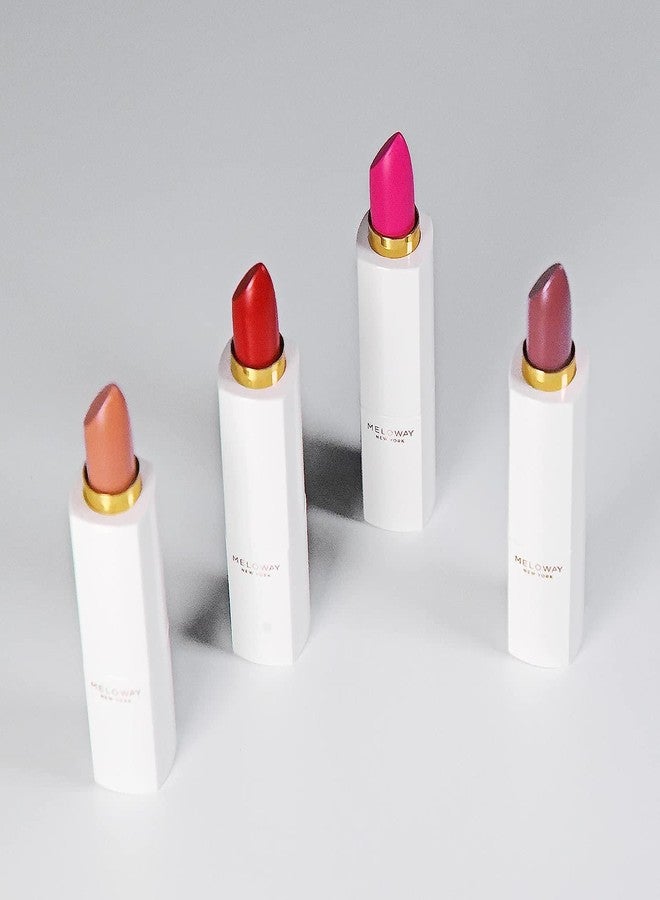 MELOWAY Hi-Rise Hydrating Matte Lipstick | Moisturizing, High-Pigment, Vegan Formula | Long-Lasting, Non-Drying, One-handed Capless Lipstick for Easy Application, Prom Pink - Image 4