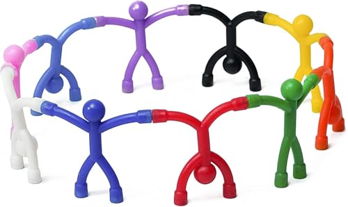MAGMEN Airplane Road Trip Toy 10Pack Solid Colors Quiet Time Activities for Kids Sensory Magnetic Fidget Travel Toys for Car Airplane Restaurants STEM Building Figures8 ScreenFree Fun - Image 1