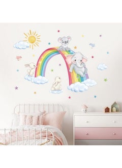 Rainbow Animal Wall Decals Elephant Koala Rabbit Clouds Wall Stickers Baby Nursery Kids Room Living Room Wall Decor - pzsku/Z25B5DC19758376F12AF5Z/45/_/1688970965/fd31aa5e-4439-400b-b466-8bb832a5e311