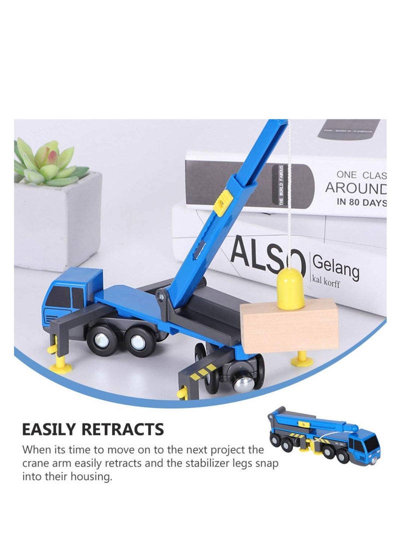 Excefore Construction Vehicles Cranes Toys, Construction Vehicle Toys, Crane Truck Pull Back Cars for Child Toddlers Kids, Blue - Image 5