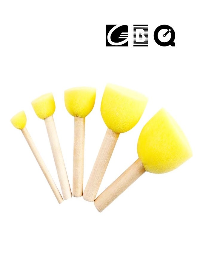 GBQ 5PCS Sponge Paint Brush For Kids Painting Crafts DIY Crafts Arts Painting Supplies Painting Tools Set  - Image 1