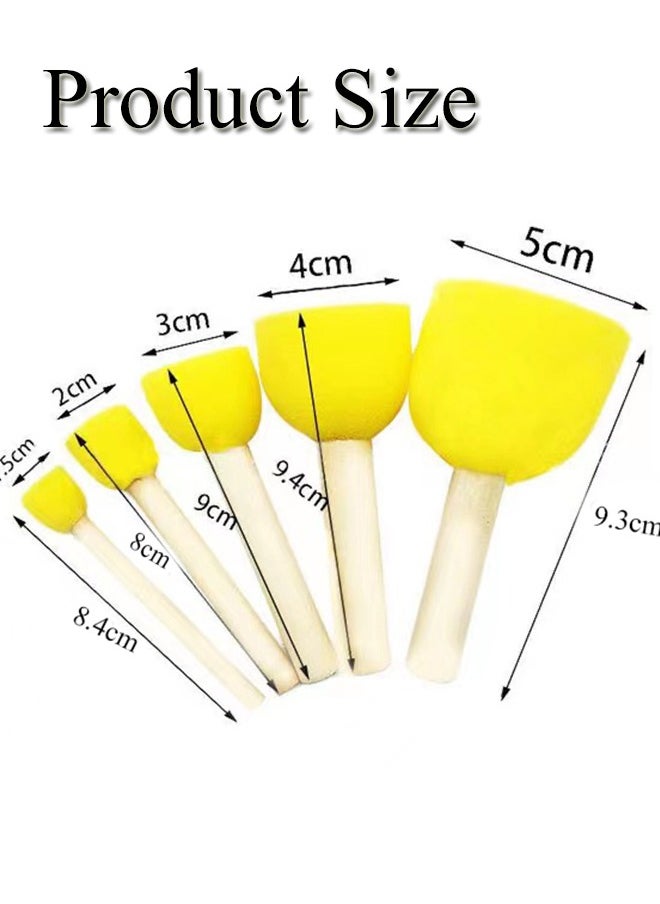 GBQ 5PCS Sponge Paint Brush For Kids Painting Crafts DIY Crafts Arts Painting Supplies Painting Tools Set  - Image 2