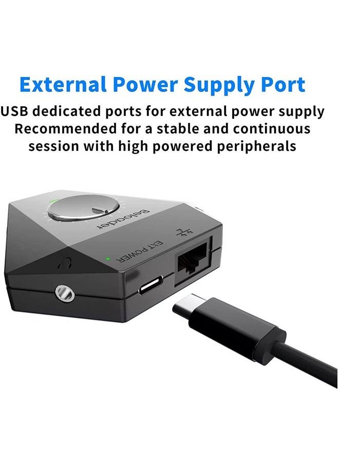 Beloader - Beloader Adapter to Keyboard and Mouse for PS5 All Games with Multiple Marco Assist for Cronus,XIM,RESNOW,Titan,USB/BT Gamepads.PS5 Adapter with Network Port and Volume Adjustment Function - Image 1