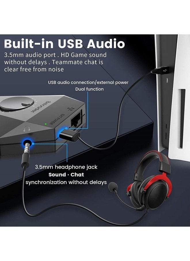 Beloader - Beloader Adapter to Keyboard and Mouse for PS5 All Games with Multiple Marco Assist for Cronus,XIM,RESNOW,Titan,USB/BT Gamepads.PS5 Adapter with Network Port and Volume Adjustment Function - Image 1