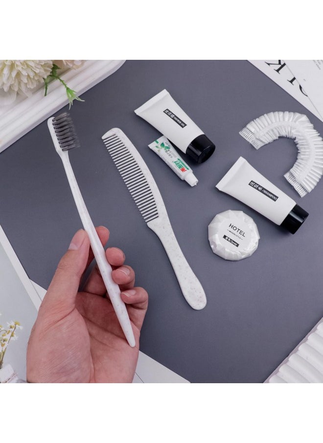 Lomgwumy Hygiene Kit, Hygiene Kit Bulk, Travel Hygiene Kit With Toothbrush, Toothpaste, Comb, Shampoo, Shower Gel, Shower Cap And Soap, Individually Packed, Suitable For Home, Hotel, Camping, Travel (PACK-12)  - Image 5