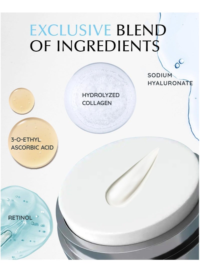 ريتينول كريم ريتينول للوجه كولاجين لشد البشرة مرطب مضاد للشيخوخة ليلا ونهارا للنساء والرجال - Image 4