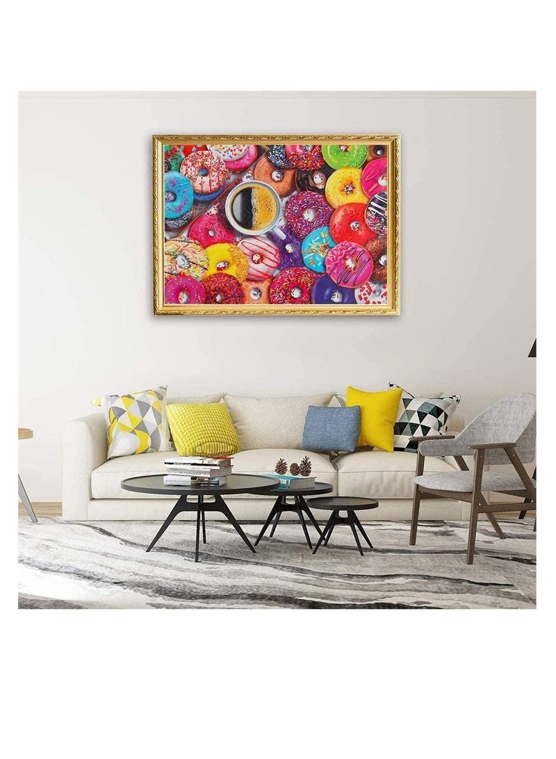 Y&D Creative Jigsaw,1000 Piece Jigsaw Puzzle Educational Family Game Gift for Adults and Kids Large Pieces Multicolor (Coffee Donuts) - Image 5