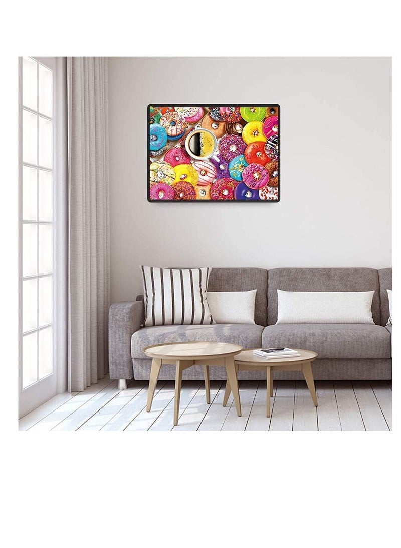 Y&D Creative Jigsaw,1000 Piece Jigsaw Puzzle Educational Family Game Gift for Adults and Kids Large Pieces Multicolor (Coffee Donuts) - Image 4