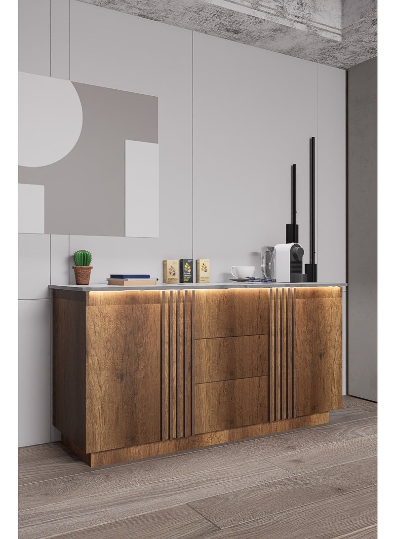 كوفي وورلد ركن القهوة باللون عسلي بالاضاءة المخفية الانيقة تكيسات الطولية. - Image 2