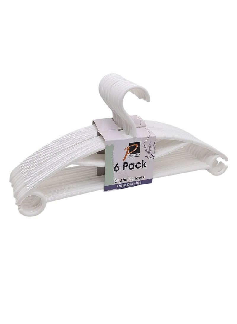 12 Piece Plastic Clothes Hanger Set White  - Image 1