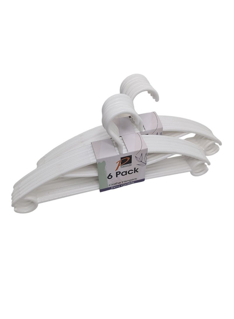 12 Piece Plastic Clothes Hanger Set White  - Image 4