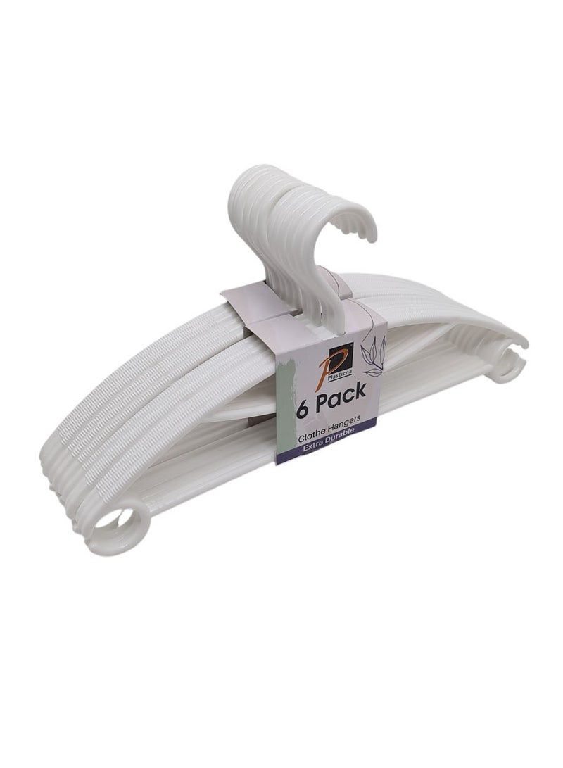 12 Piece Plastic Clothes Hanger Set White  - Image 2