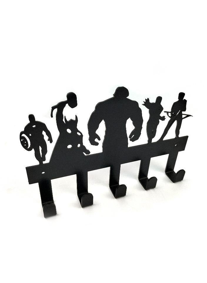 أفينجيرز حامل مفاتيح معدني أنيق مزوّد  بعدة خطافات متينة لتعليق المفاتيح والإكسسوارات، يتميز بالصلابة وسهولة التثبيت على الحائط، مما يساعد على تنظيم الأشياء بشكل عملي ومرتب. - Image 1