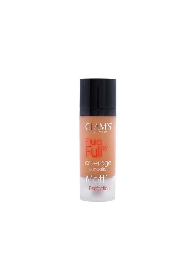 GLAMS - Glams Fluid Full16h - Coverage Foundation - Matte Perfection - 227 Warm Honey - 30ml - Image 1