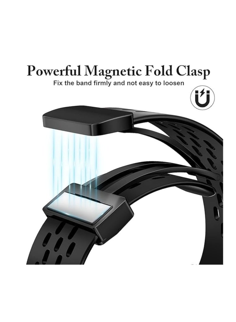 Silicone Band Compatible with Huawei Watch Fit 3 Strap, Soft Sport Replacement Wristband with Magnetic Buckle Compatible for Huawei Fit 3 Smartwatch Fitness Accessories - Image 2