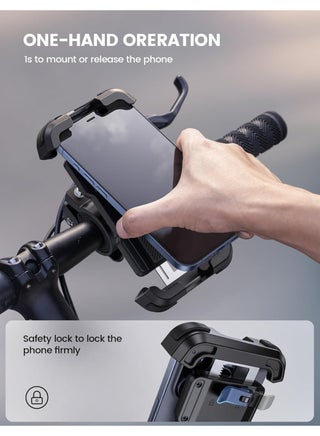 Bike Phone Mount Holder - Motorcycle Phone Mount, Adjustable Cell Phone Holder, Bicycle Scooter Handlebar Cradle Clip for iPhone 16 Pro Max/Plus, iPhone 15 Plus, iPhone 14 and 4.7-6.8" Phone - view 5