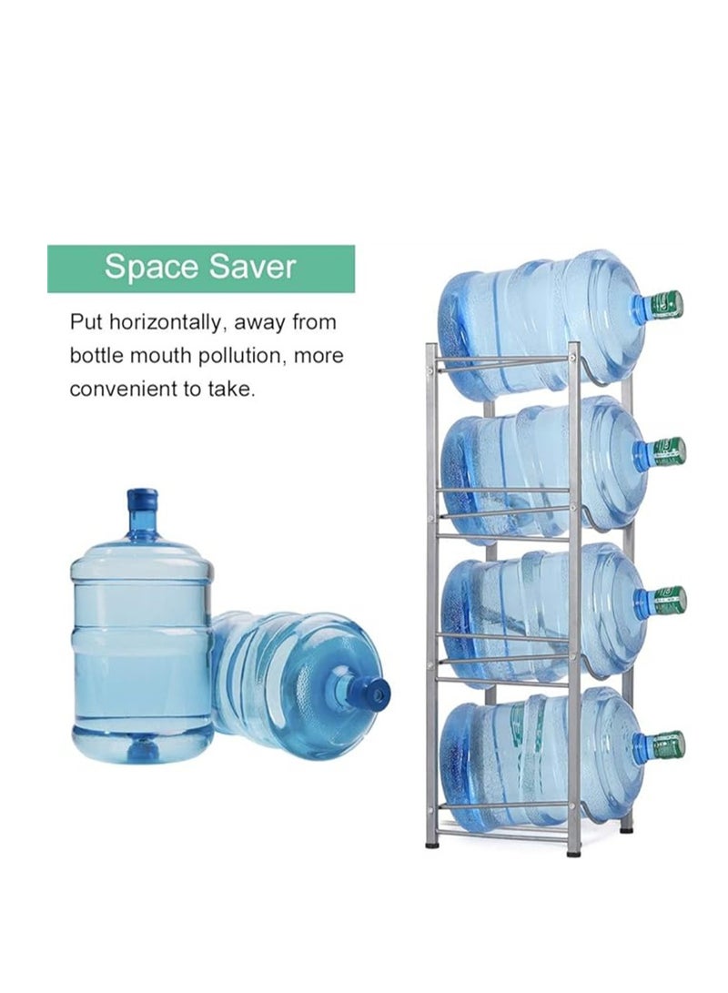 Water Bottle Storage Stand, 4 Tier Water Bottle Holder 5 Gallons Shelf, Heavy Duty Water Bottle Stand Storage for Kitchen Home and Office Easy To Assemble  - Image 1