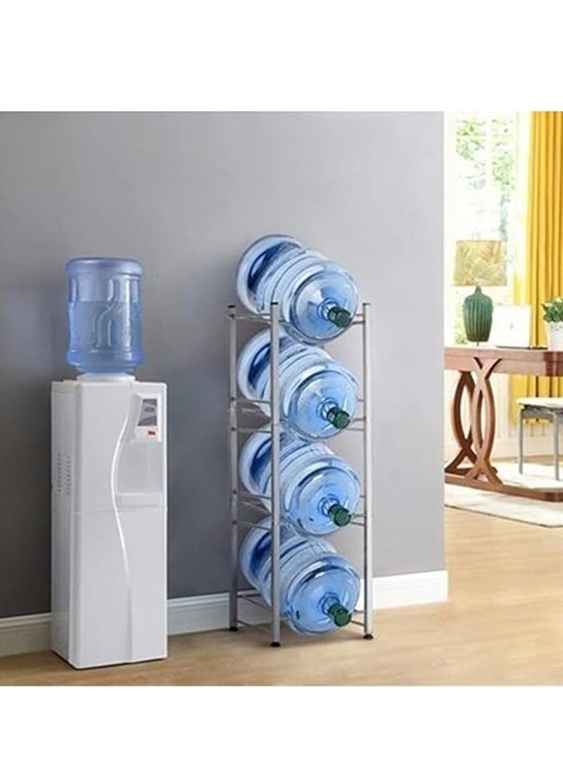 Water Bottle Storage Stand, 4 Tier Water Bottle Holder 4 Gallons Shelf, Heavy Duty Water Bottle Stand Storage for Kitchen Home and Office Easy To Assemble - Image 1