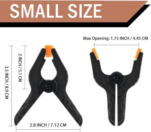 DUIJINYU 16 Pack Small Spring Clamps, 3.5 Inch Heavy Duty Clamps for Backdrop Stand, Plastic Clips for Crafts and Backdrop Clips for Crafts, Woodworking, Photography, Outdoor - Image 2