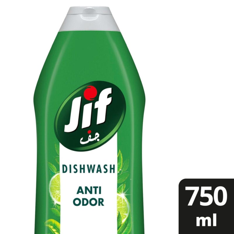 Jif Anti Odor Dishwashing Liquid Lime & Matcha Tea Double Foam Power 750 ml