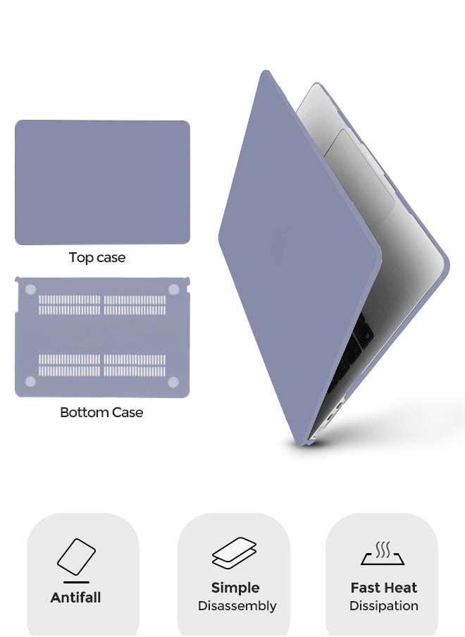 O Ozone - Matte Case For MacBook Air 13.6 inch 2022 A2681 M2 Chip with Liquid Retina Display Touch ID CaseCase and Keyboard Cover and Screen Protector - Lavender Grey - Image 1