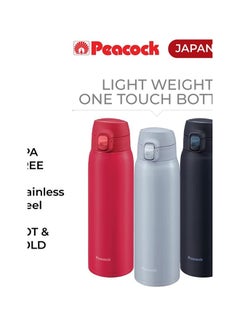 Peacock Onetouch Vacuum Water Bottle Sports Bottle With Stainless Steel Insulated Leak Proof Water Bottle Black 550ml  - Image 4