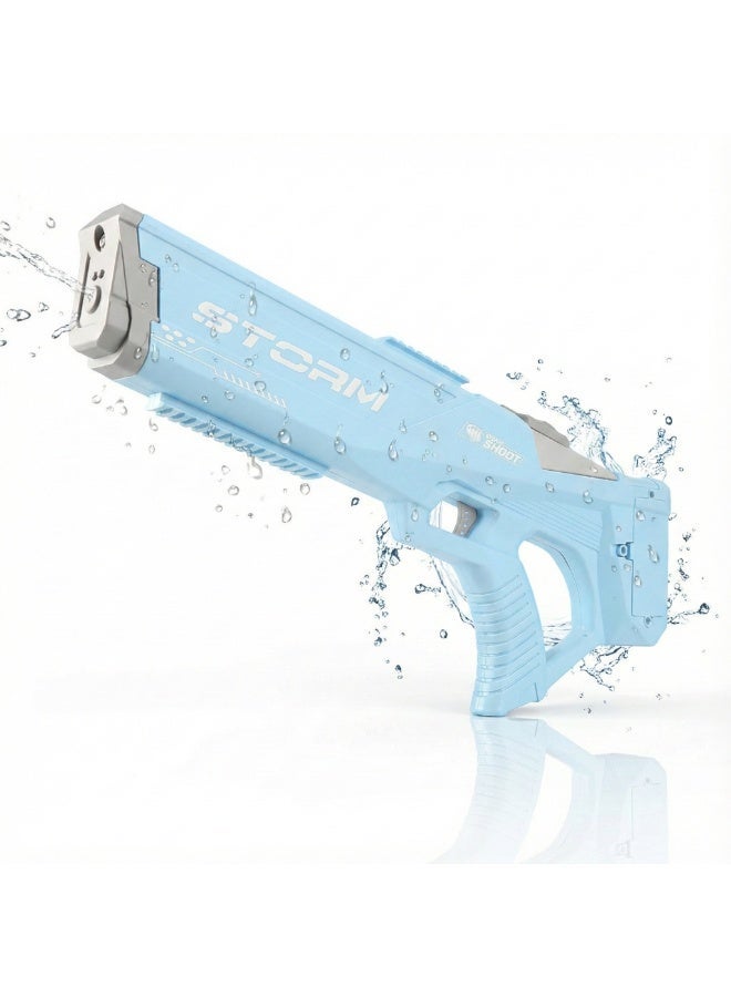 REZZOSS Storm Electric Water Gun for Adults & Kids – 600ml High Capacity Automatic Squirt Blaster | 39ft Long Range Rechargeable Water Pistol Toy | Powerful Summer Pool Beach Party Soaker | Outdoor Fighting Game Gift | Blue Storm - Image 1
