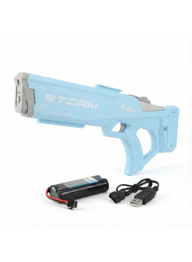 REZZOSS Storm Electric Water Gun for Adults & Kids – 600ml High Capacity Automatic Squirt Blaster | 39ft Long Range Rechargeable Water Pistol Toy | Powerful Summer Pool Beach Party Soaker | Outdoor Fighting Game Gift | Blue Storm - Image 2