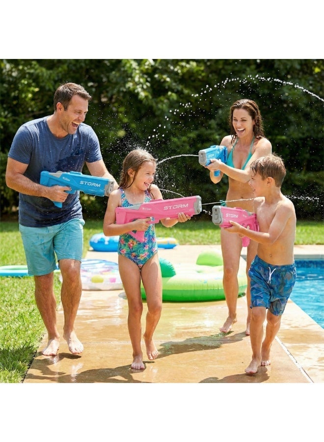 REZZOSS Storm Electric Water Gun for Adults & Kids – 600ml High Capacity Automatic Squirt Blaster | 39ft Long Range Rechargeable Water Pistol Toy | Powerful Summer Pool Beach Party Soaker | Outdoor Fighting Game Gift | Blue Storm - Image 5